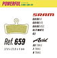 PASTILLAS LESS BRAKES POWERFUL - 659 (SRAM Guide, Ultimate, G2) - Miniatura 1