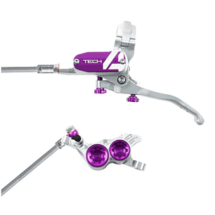 FRENOS HOPE TECH 4 v4 - Plata/Morado Delantero