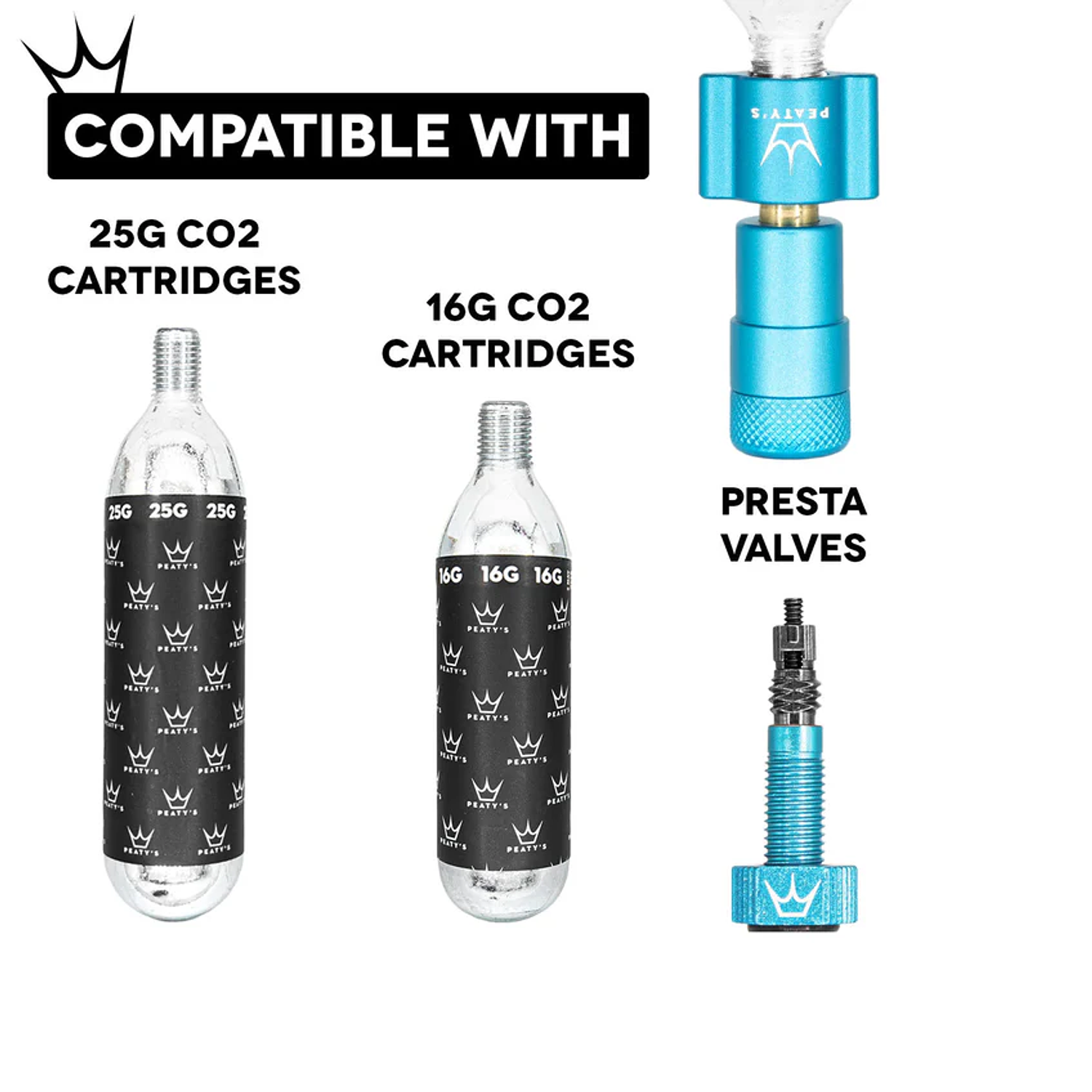 KIT PEATY'S CO2 PARA INFLADO DE NEUMÁTICOS - 16 g. Celeste 3