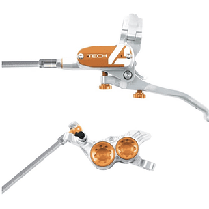 FRENOS HOPE TECH 4 V4 - Plata/Naranjo - Trasero