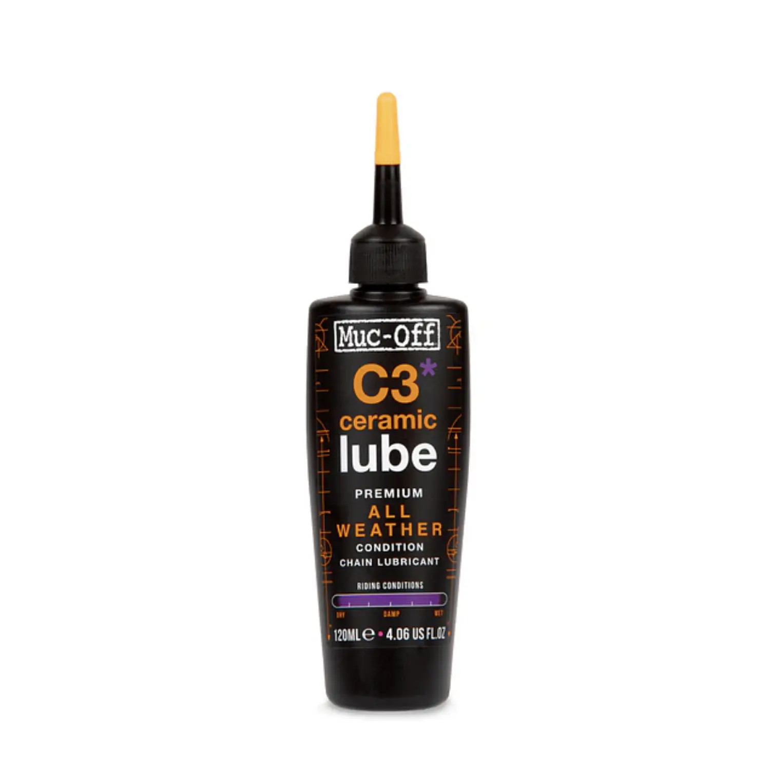 LUBRICANTE DE CADENA MUC-OFF - C3 Cerámico all weather (Toda temporada) 120 ml.