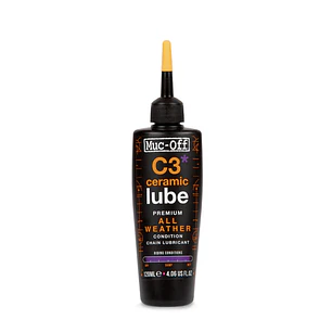 LUBRICANTE DE CADENA MUC-OFF - C3 Cerámico all weather (Toda temporada) 120 ml.