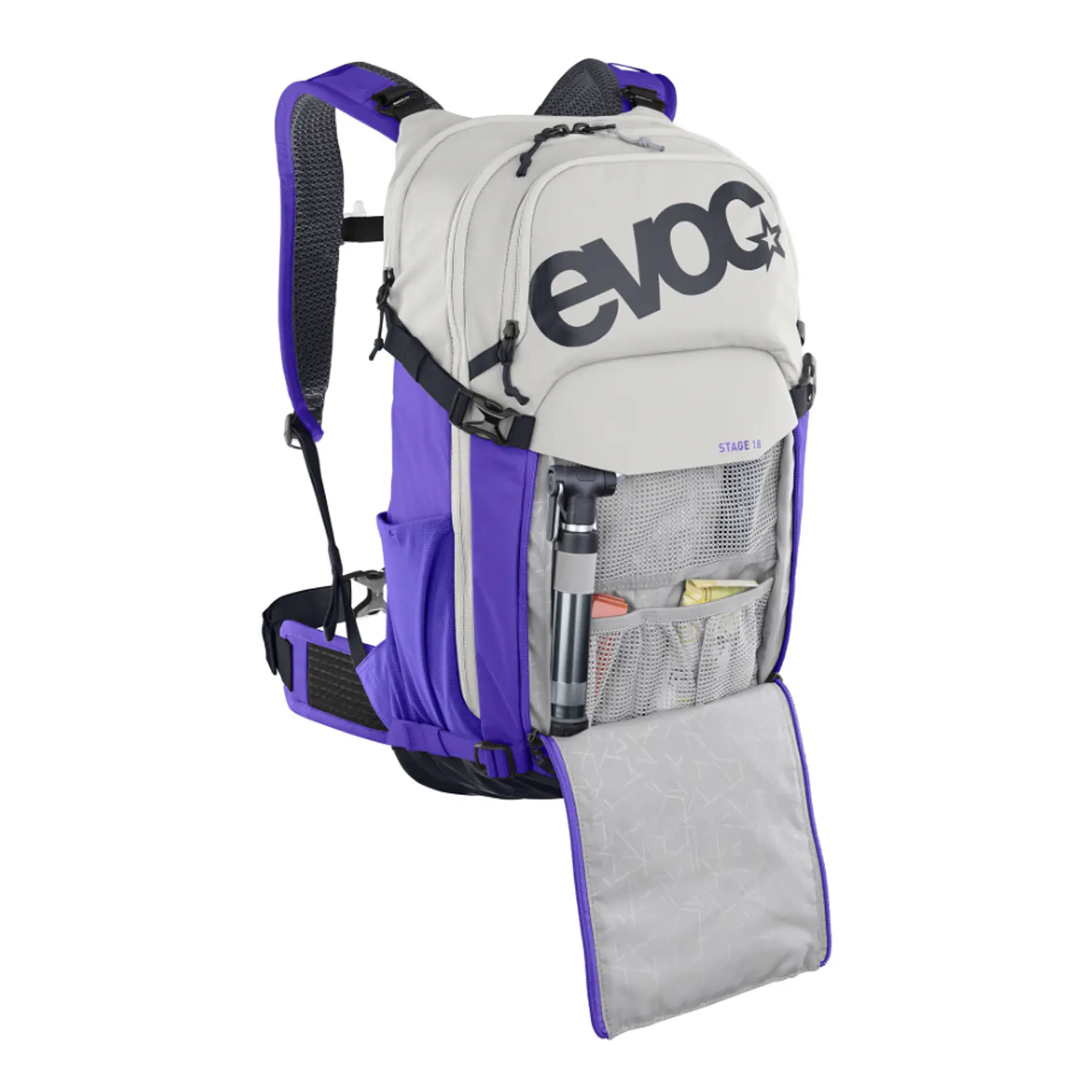 MOCHILA EVOC - Stage 18 L Sand/Violeta 3