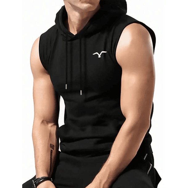Polera sin mangas con capucha Grav323