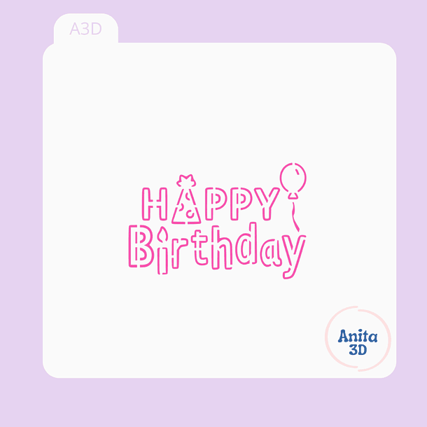 Happy Birthday Stencil 