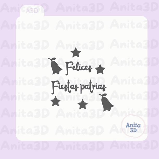 Stencil frase fiestas patrias 