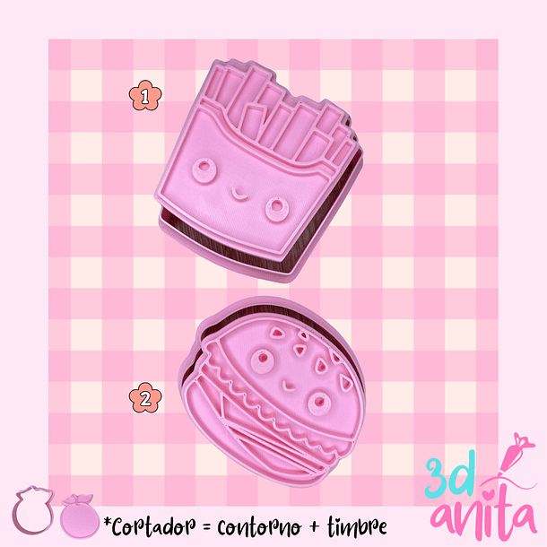 Papitas con hamburguesa  