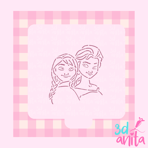 Stencil Anna y Elsa Frozen 