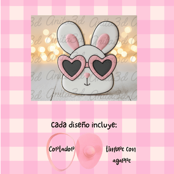 conejito con lentes corazón 1072  2