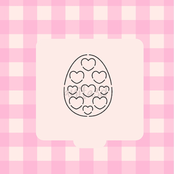 stencil huevito corazones 