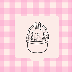 Stencil canasta con conejito