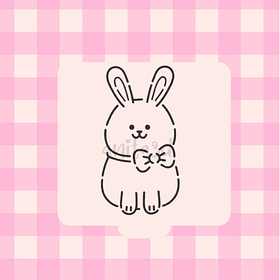 stencil conejito con moño