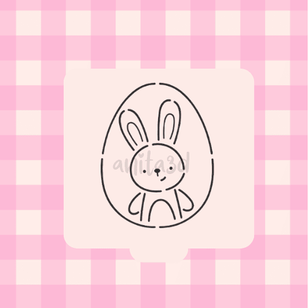 stencil huevo con conejito 