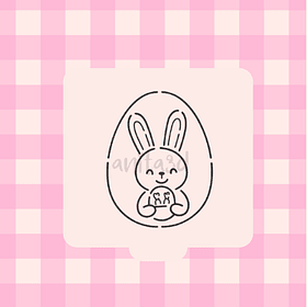 stencil huevo con conejo