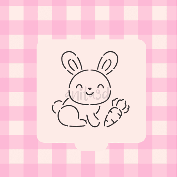 stencil conejito con zanahoria 