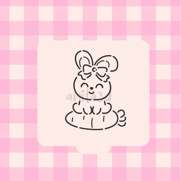 stencil conejita con zanahoria 