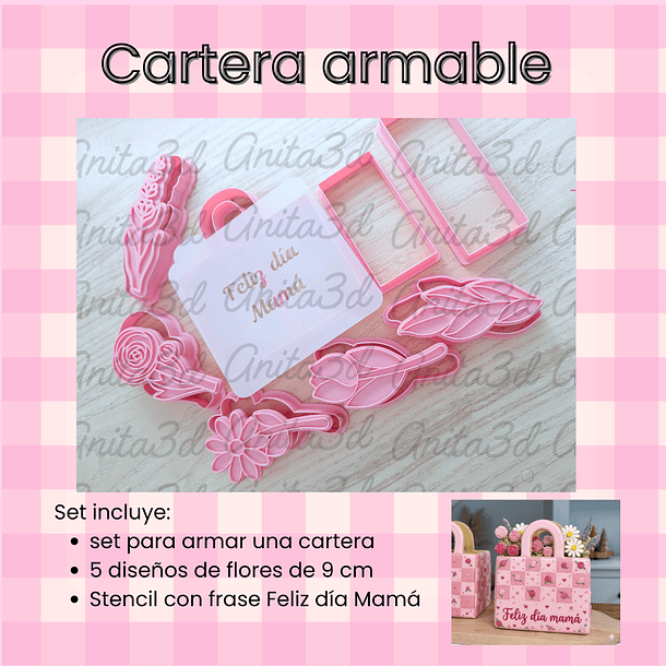Cartera armable + Flores  