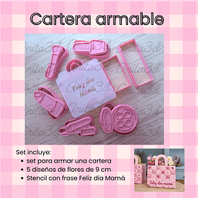 Cartera armable + accesorios 9 cm