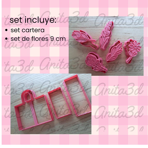 Set cartera + Flores 