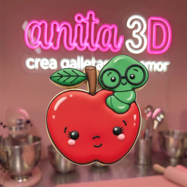 manzana con gusano  