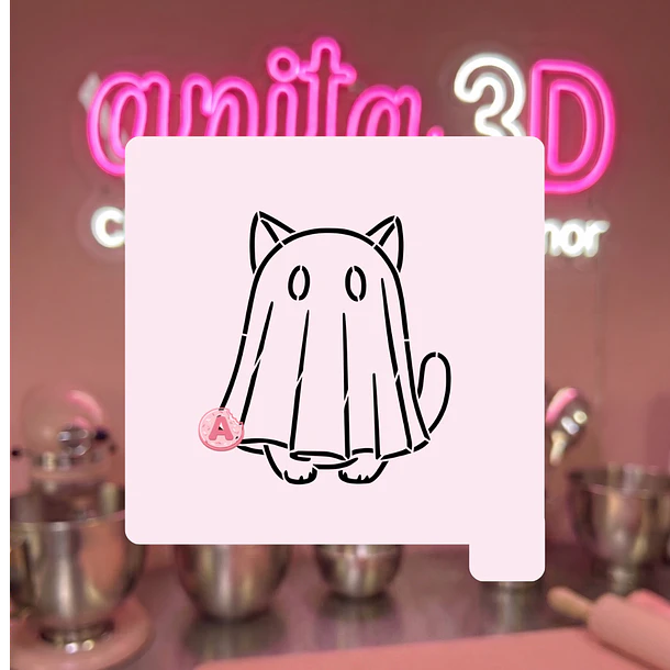 stencil fantasma gatito 
