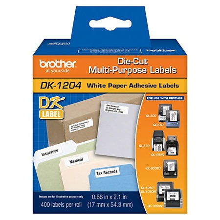 Etiquetas Térmicas Brother DK-1204 17 x 54.3mm – 400 etiquetas