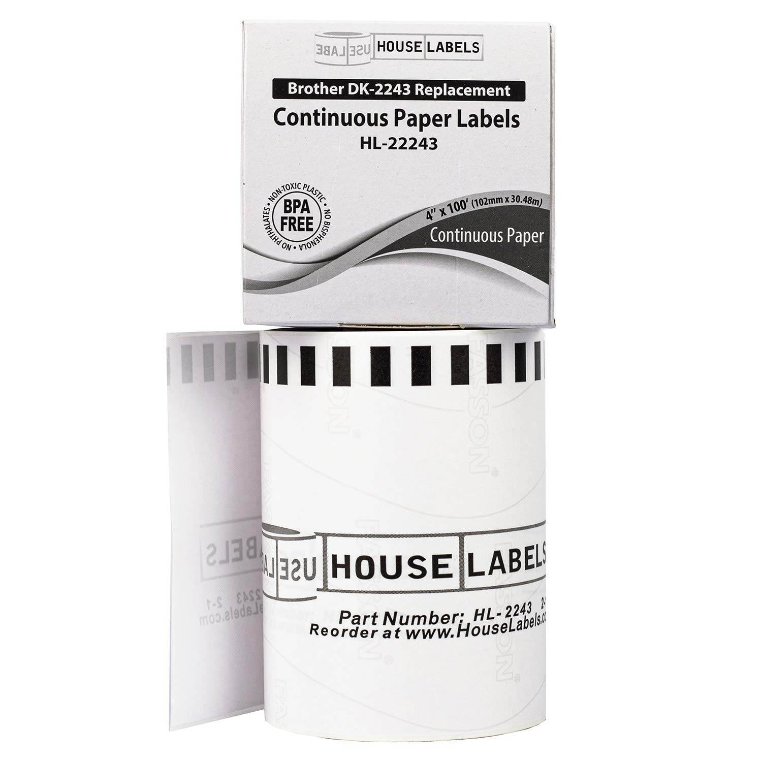 Etiquetas Térmicas Compatibles DK-2243 102mm x 30.48m Continuas