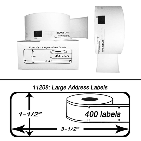 Etiquetas House Labels DK 1208 Precortadas 38mm X 90.3mm para impresoras Brother