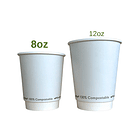 Vasos de papel Compostables Blancos 8oz- Doble capa 3