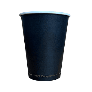 Vasos de papel Compostables NEGROS 12oz- 1 capa