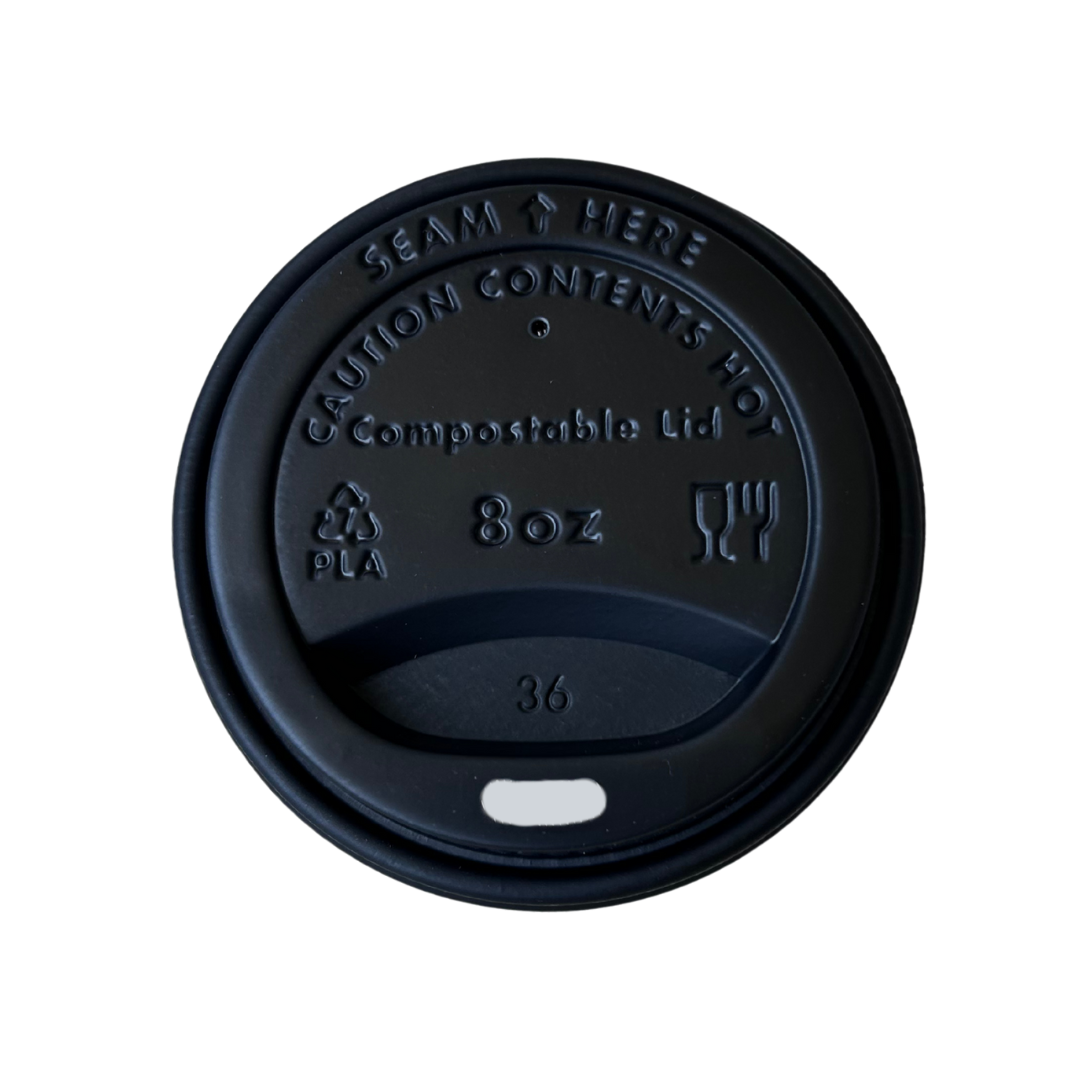 Tapas CPLA Negro 80mm (Vasos de papel 8oz) 1