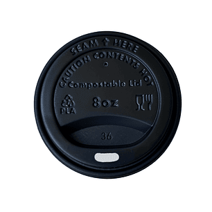 Tapas CPLA Negro 80mm (Vasos de papel 8oz)