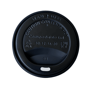 Tapas CPLA Negro 90mm (Vasos de papel 12/16oz)