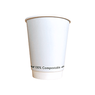 Vasos de papel Compostables Blanco 12oz- Doble capa
