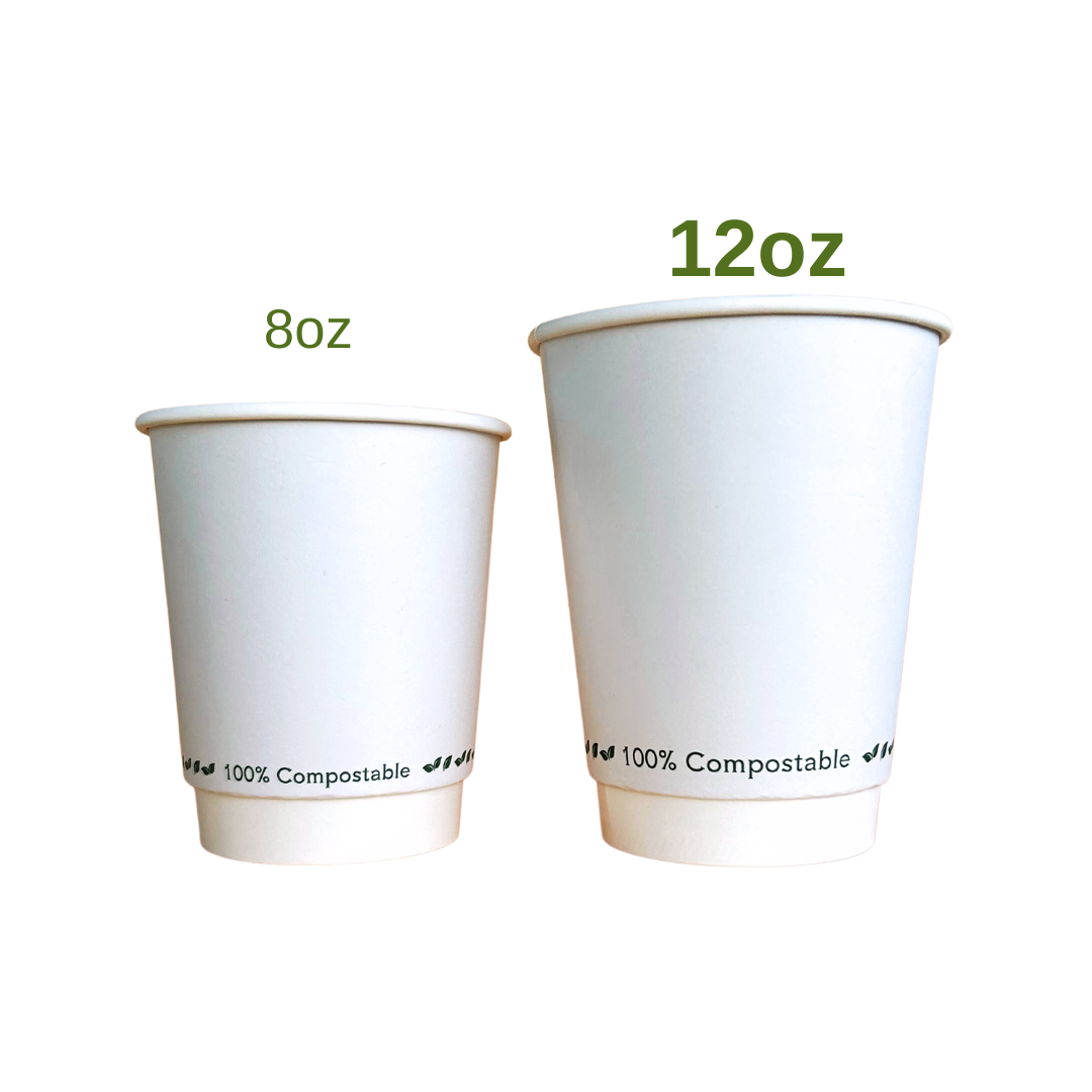 Vasos de papel Compostables Blanco 12oz- Doble capa 3