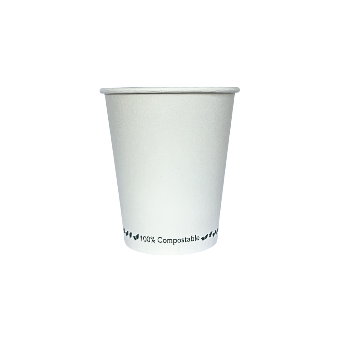 Vasos de papel Compostables Blancos 6oz- 1 capa 1