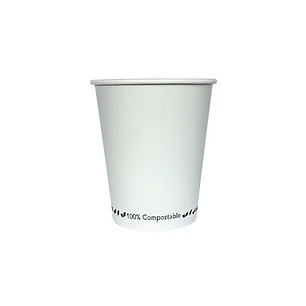 Vasos de papel Compostables Blancos 6oz- 1 capa
