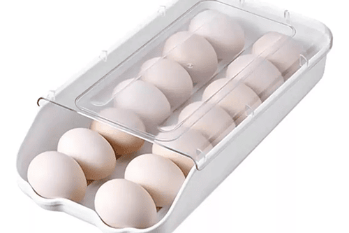 Organizador De Huevos - Plástico Deslizante Nevera Con Tapa