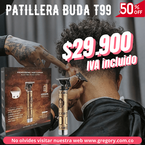 Máquina Barbera Patillera Buda T99 Inalámbrica 110v