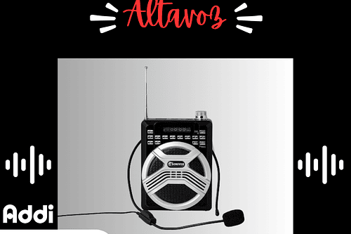 Radio Sonivox Negro Mini Altavoz Megáfono Incluye Diadema