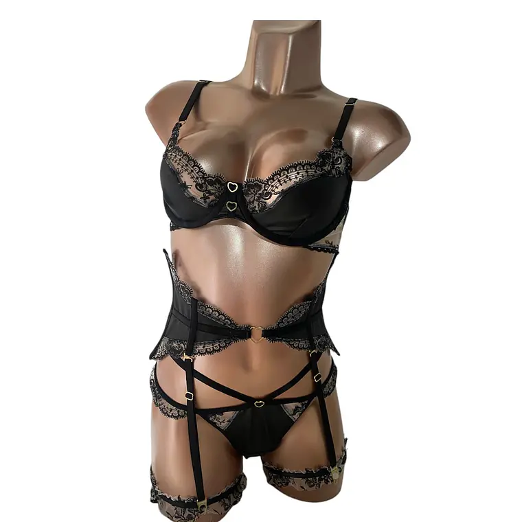 Conjunto Lencería- Ligueros Gretta 1