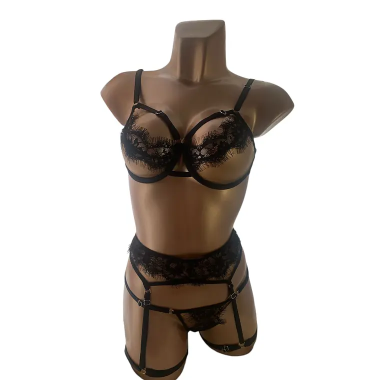Conjunto Lencería - Ligueros Venecia 1