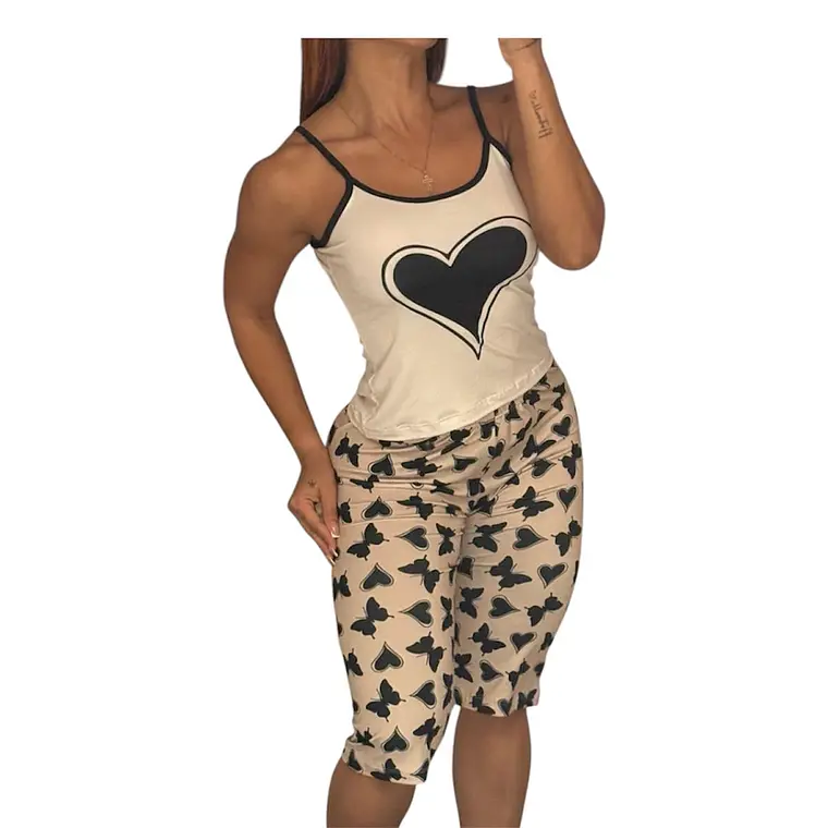 Pijama Capri Corazón  1