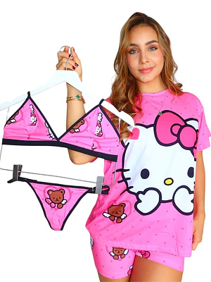 Pijama Short 4 Prendas