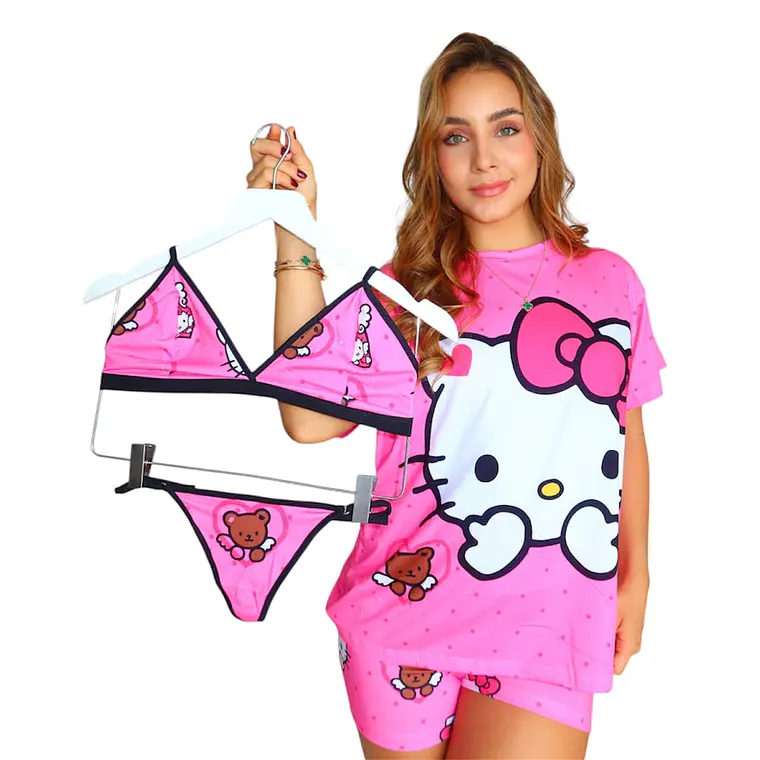 Pijama Short 4 Prendas 2