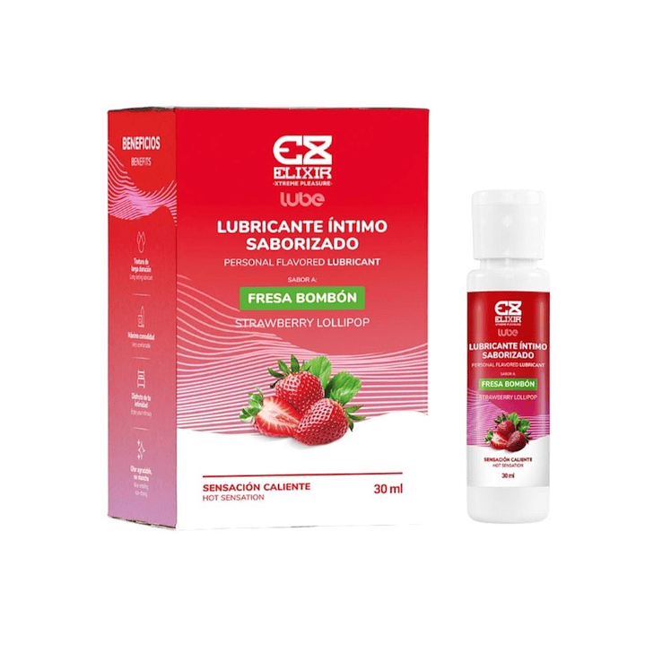 Lubricante Saborizado Fresa Bombon Elixir X30ml  1