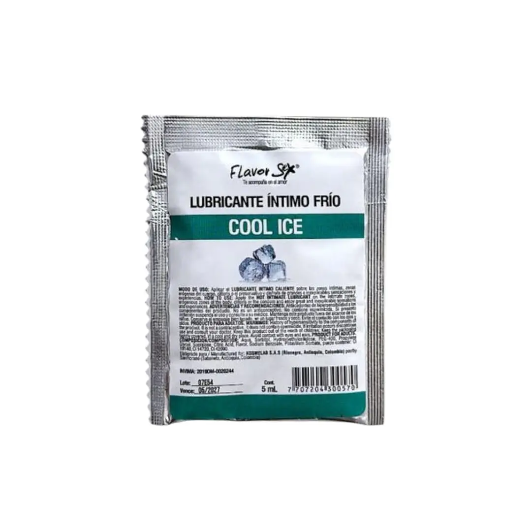 Lubricante Sachet Cool Ice X5ml Flavor  1