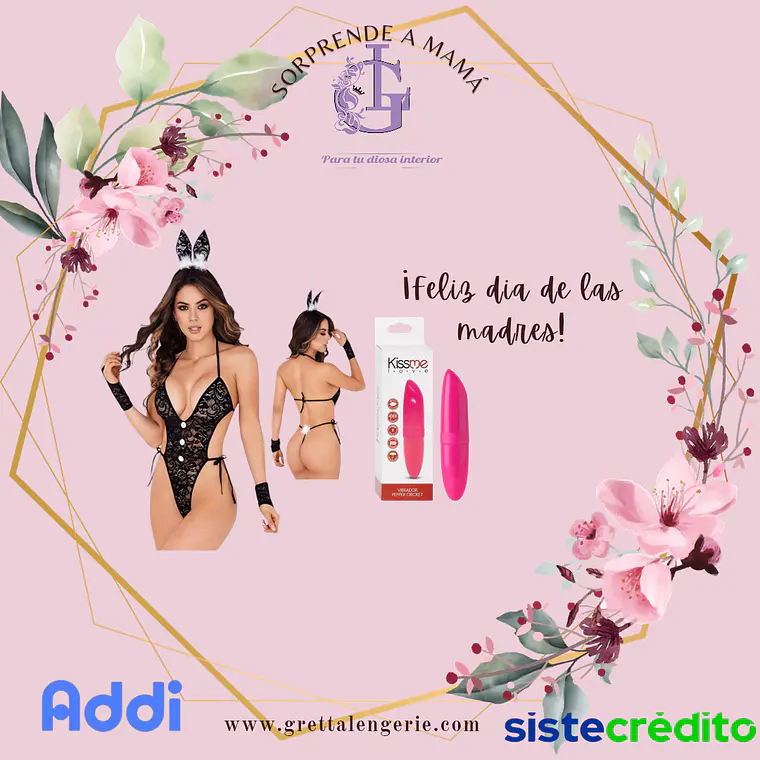 Disfraz conejita Lerot Talla M + Vibrador Pepper Cricket  1