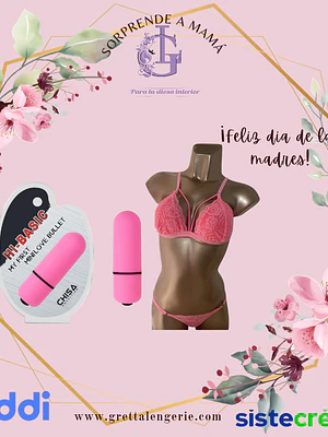 Set Básico Fucsia Talla M + Bala Vibradora Mini Love