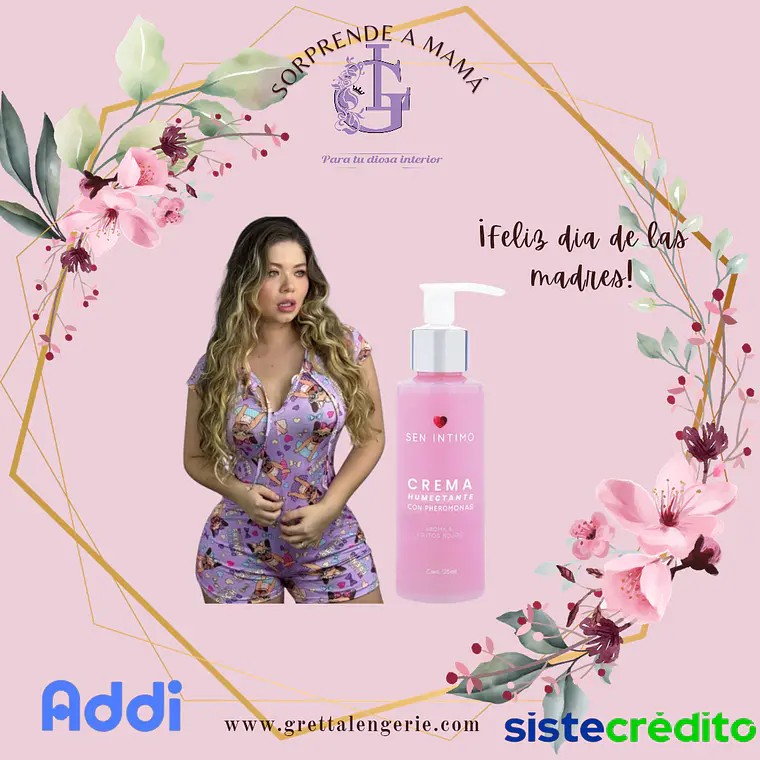 Pijama Candy Talla Única+ Crema con Feromonas  1